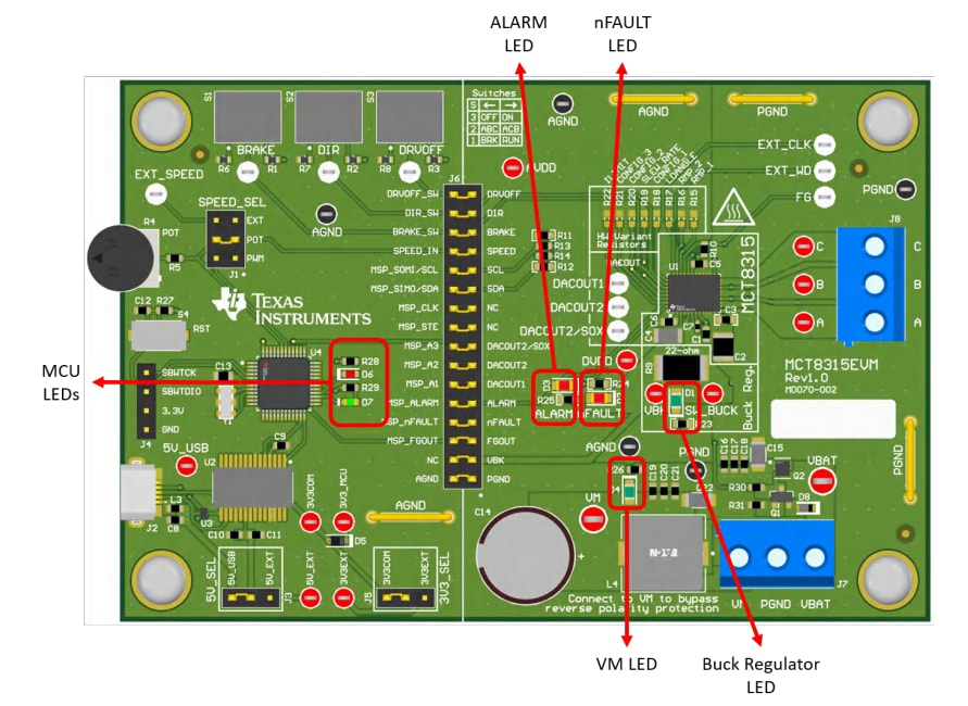 Texas Instruments MCT8315EVM Evaluation Module